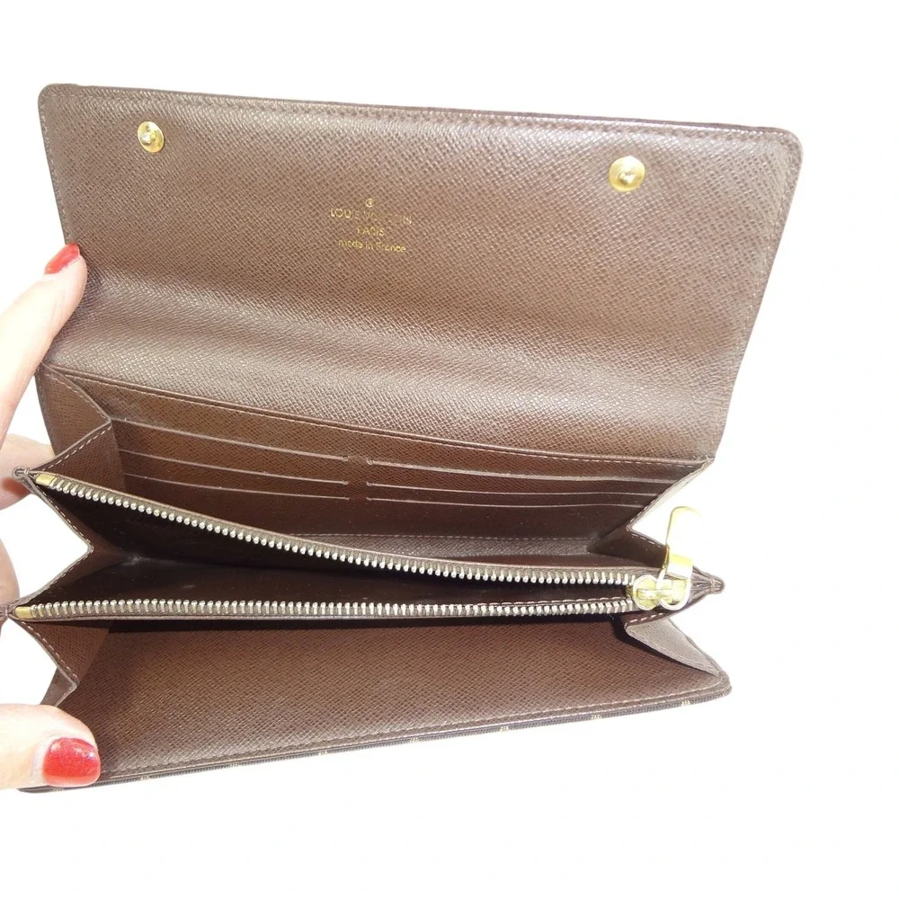 Louis Vuitton Mini Lin Brown‎ and Gold Denim Monogram Sarah Wallet